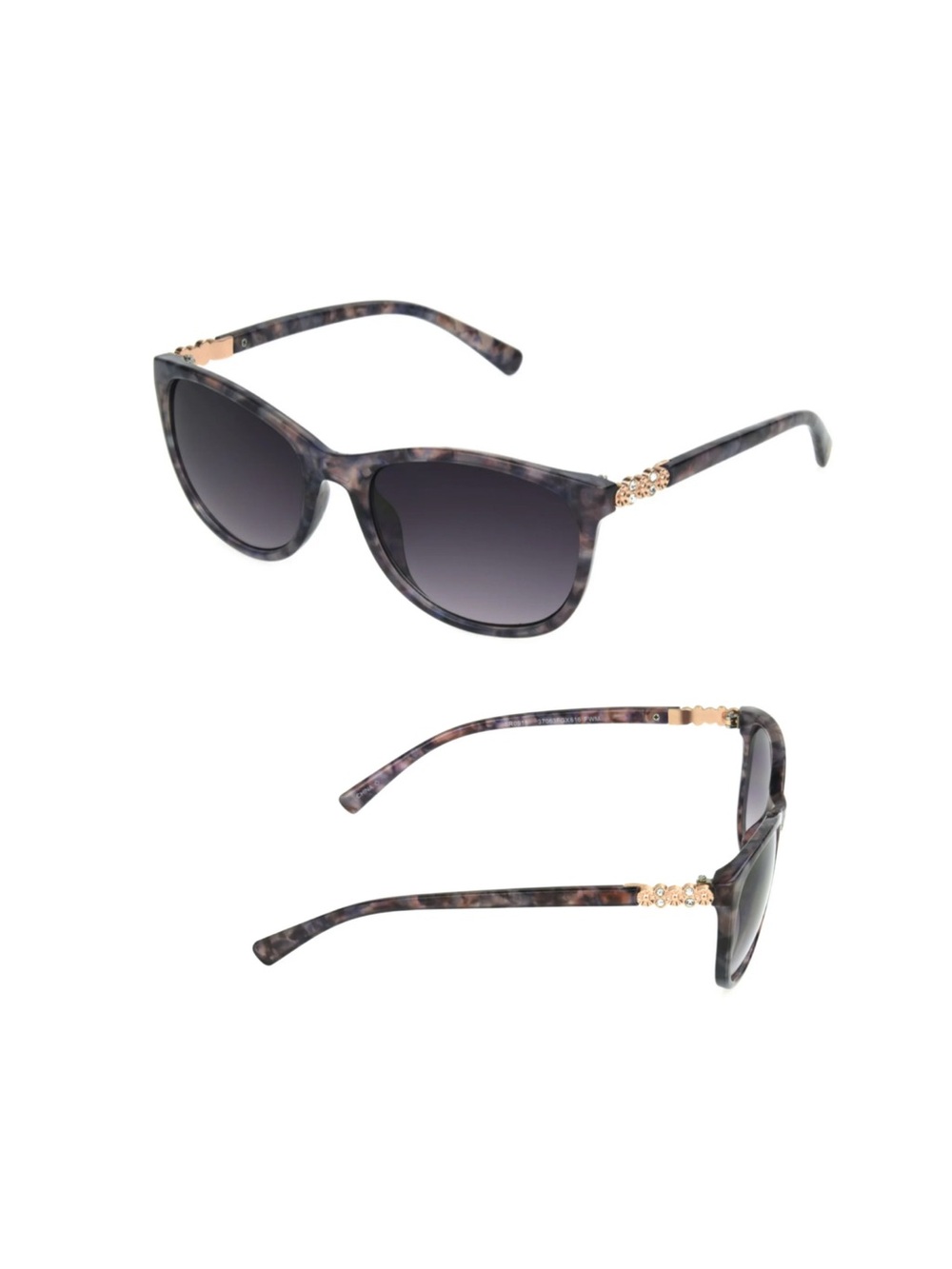 Foster Grant Tortoiseshell Cat-Eye Sunglasses with Gold Accents